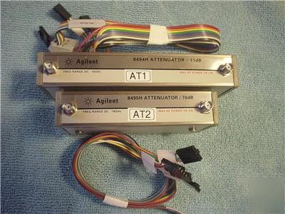 2 agilent 8495H attenuator 70DB & 11DB w/cables 18 ghz