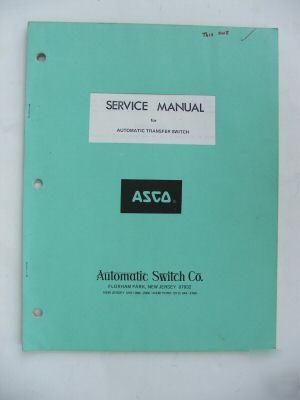Asco 400 amp automatic transfer switch manual 56377X