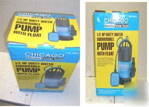 New submersible pump 1/2 chicago electric w/float 