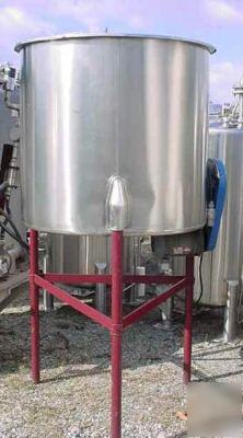 Used 168 gallon stainless steel vertical mix tank