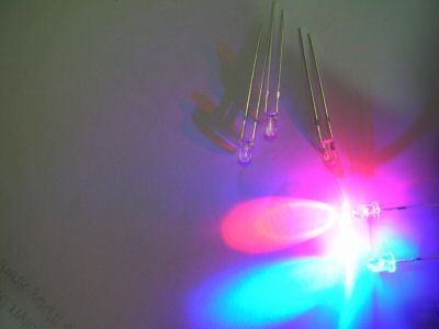 100X 3MM red / blue flash water clear flashing led,RB3