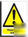Hazardous waste sign-adh.vinyl-200X250MM(wa-094-ae)