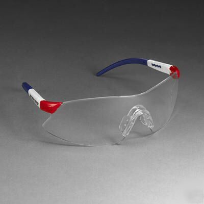 Protective eyewear 1722, red/white/blue frame/clear (24
