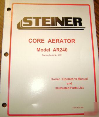 Steiner tractor core aerator operator's manual 