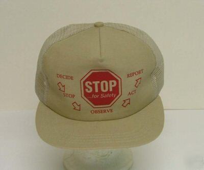 Stop for safety forklift driver baseball cap unused