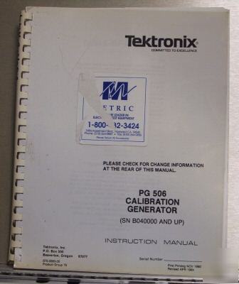Tek PG506 pg-506 original service / operating manual