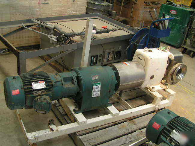 Apv mdl M4S -285- 15 rotary lobe pump w 10HP motor