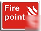 Fire point & flame sign-s. rigid-250X200MM(fi-056-re)