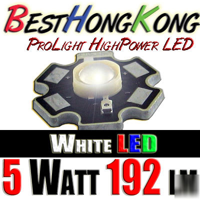 High power led set of 500 prolight 5W white 192 lumen