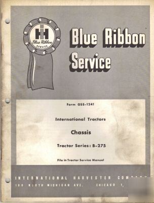 International b-275 tractor chassis service manual