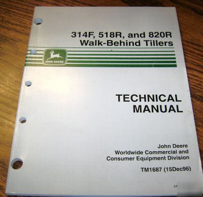John deere 314F 518R 820R roto tiller technical manual