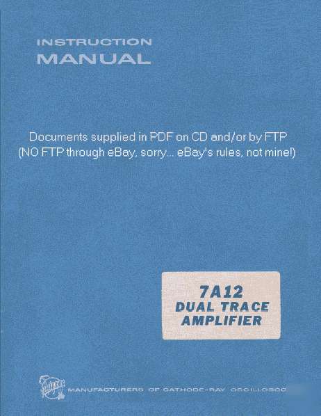 Tek 7A12 service/op manual in 2 res w/txtsrch+extras