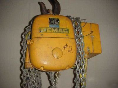 Demag-junior 2 ton electric chain hoist 23 fpm 230/460