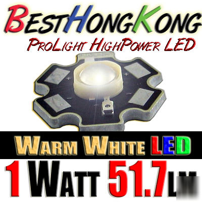 High power led set of 100 prolight 1W warm white 52 lm