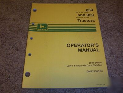 John deere 850 and 950 tractors operators manual