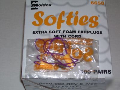 Moldex softies earplugs - 32DB -100 pair ear plugs 6650