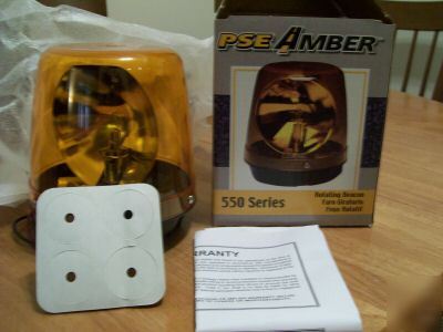 New in box pse 550 series amber rotating beacon light