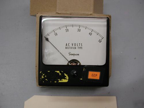 Simpson instruments 0-50 ac volts display gauge meter