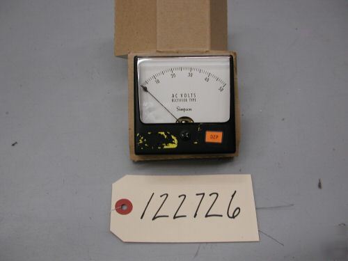 Simpson instruments 0-50 ac volts display gauge meter