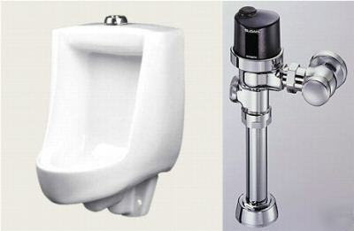 Sloan automatic flush valve & white wall mount urinal 