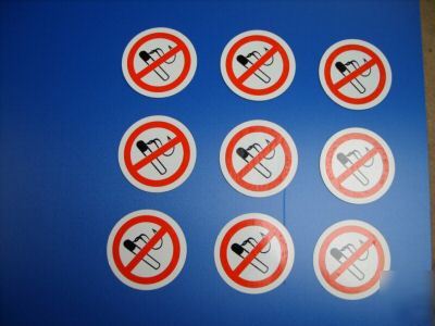Vehicle / window no smoking pack stickers. signs