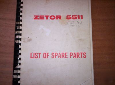 Zetor 5511 tractor parts catalogue