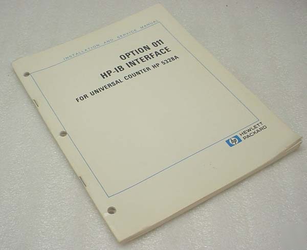 Hp 5328A hp-ib interface service manual