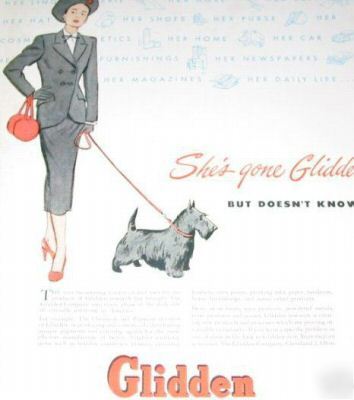 Glidden paints research chemicals art -6 1940S ads lot