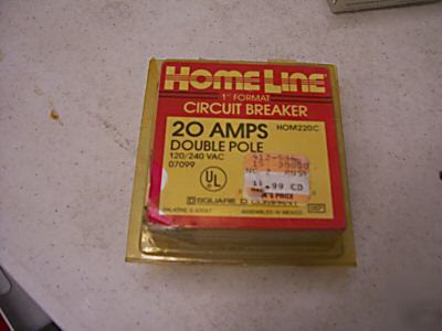 Homeline 20 amp double pole circuit breaker