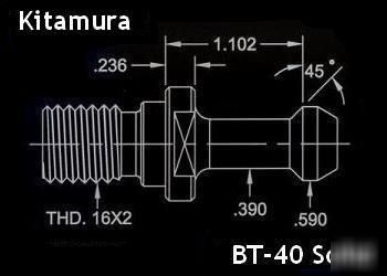 Kitamura cnc bt-40 solid retention knobs
