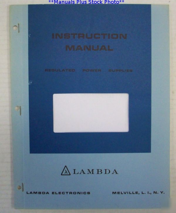 Lambda le-104/104M/ op-sv prelim manual - $5 shipping 