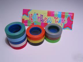 Rainbow paper tape 11 rolls 3/8IN wide pack