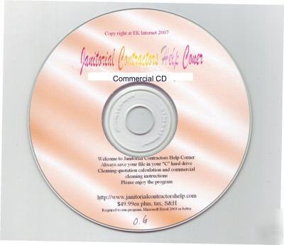 Janitorial bidding & cleaning instruction cd-commercial