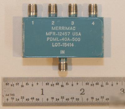 Merrimac pdml-40A-500 power divider 20-1000 mhz 4 way