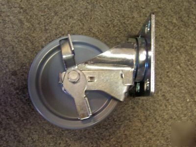 New set of 4 -5 inch plate casters with brake