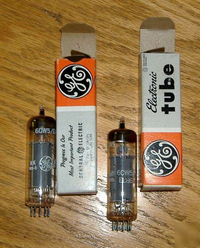 (2) nos general electric el-86 / 6CW5 vacuum tubes