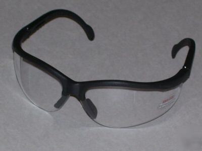 Boxer safety glasses clear anti fog lens - black frame 