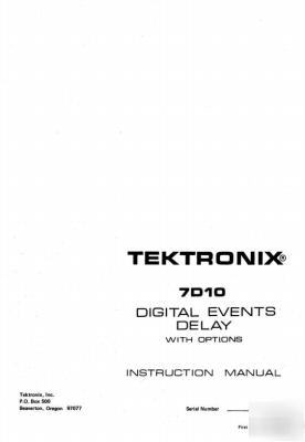 Tek tektronix 7D10 operation & service manual