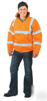 Warrior fleece bomber jacket hi-viz orange med EN471 