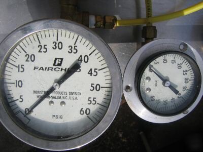 3 fairchild pneumatic pressure regulators &4 gages plus