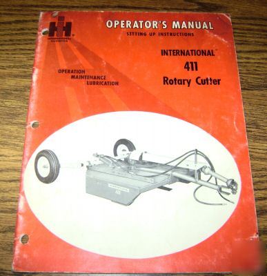 Ih 411 rotary cutter operator's manual catalog book