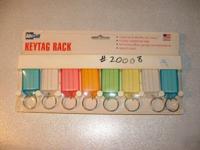 Keytag rack 8 color coded key taks with rack