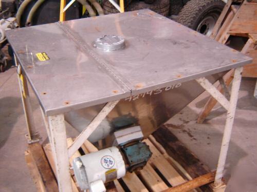 Used 10 cubic ft flexicon stainless feed hopper (4974)