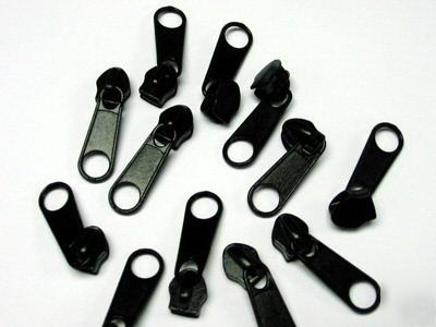 #5 nylon coil zipper sliders long-pull black (580) 100