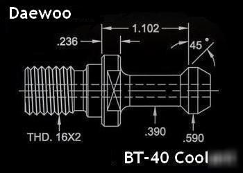 Daewoo cnc bt-40 coolant retention knobs