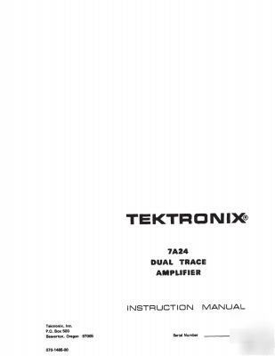 Tek tektronix 7A24 operation & service manual