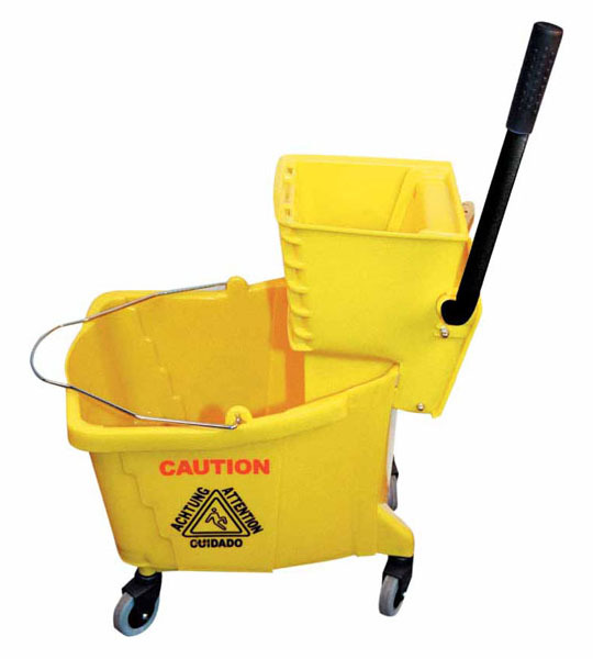 36 qt yellow plastic mop bucket with wringer