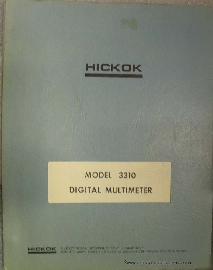 Hickok 3310 manual
