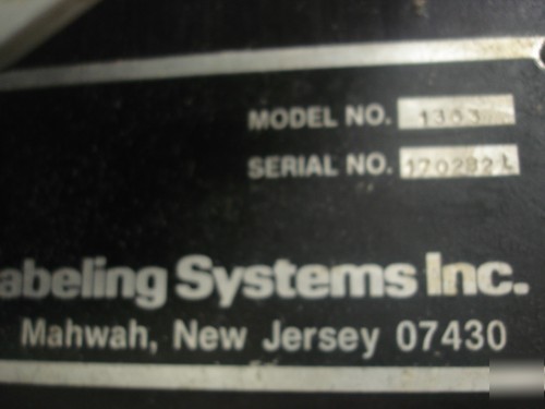 Labeling systems inc labeler model 1363