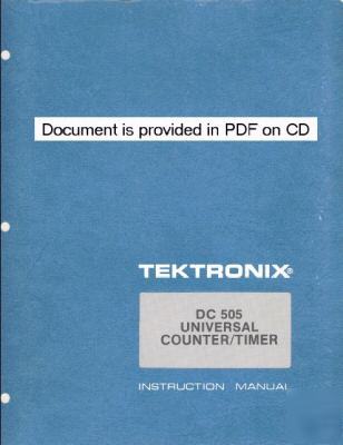 Tek tektronix dc 505 DC505 dc-505 service/op+opt manual